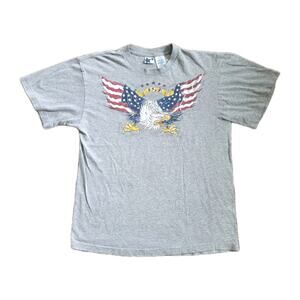 Vintage USA Eagle Tshirt Mens Size L American Flag Maga Patriotic July 4th Biker